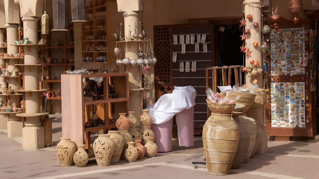 Colorful stalls at Fujairah’s Friday Market showcase fruits, pottery, antiques, and Emirati crafts