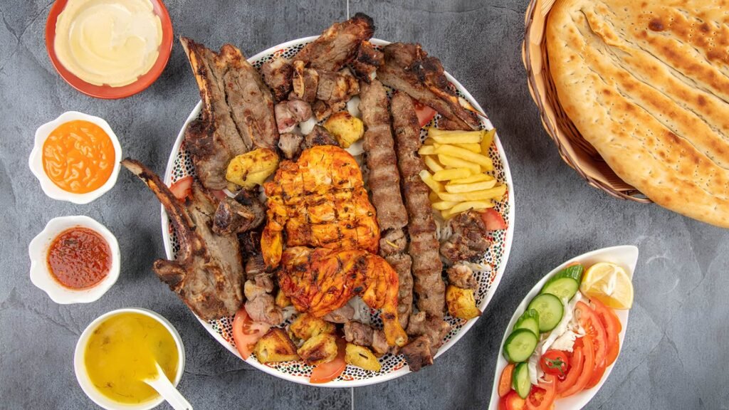 Traditional Emirati food spread in Abu Dhabi